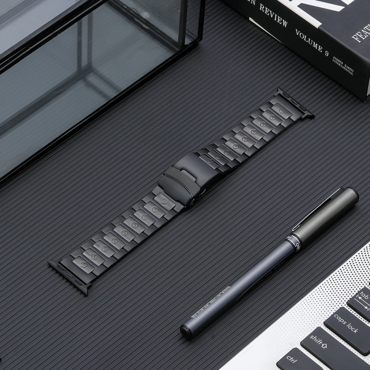 Cinturino in acciaio al titanio con fibbia di sicurezza, For Apple Watch Ultra 49mm, For Apple Watch SE 2023 44mm, For Apple Watch SE 2023 40mm, For Apple Watch Ultra 2 49mm, For Apple Watch SE 2022 40mm, For Apple Watch Series 9 45mm                  ...