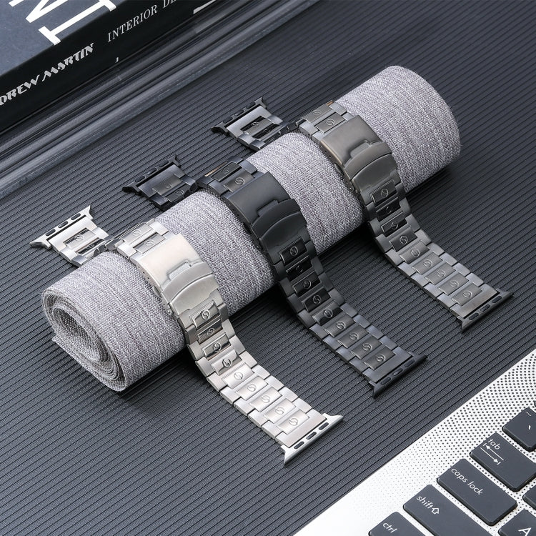 Cinturino in acciaio al titanio con fibbia di sicurezza, For Apple Watch Ultra 49mm, For Apple Watch SE 2023 44mm, For Apple Watch SE 2023 40mm, For Apple Watch Ultra 2 49mm, For Apple Watch SE 2022 40mm, For Apple Watch Series 9 45mm                  ...