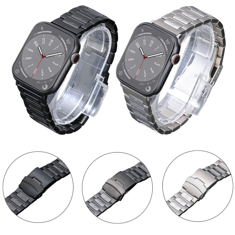 Cinturino in acciaio al titanio con fibbia di sicurezza, For Apple Watch Series 8 41mm, For Apple Watch Series 8 45mm, For Apple Watch SE 40mm, For Apple Watch SE 44mm, For Apple Watch Series 7 41mm, For Apple Watch Series 7 45mm                       ...