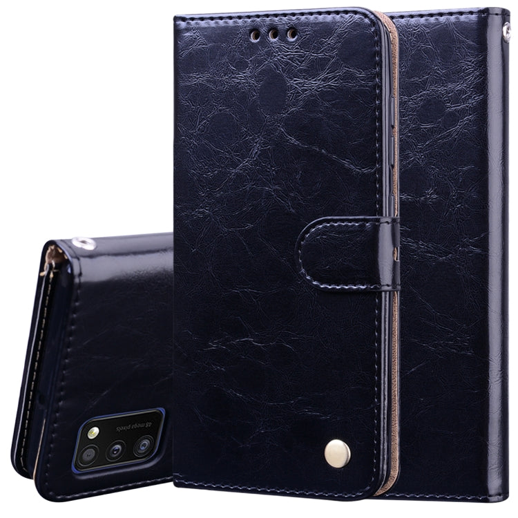 Custodia in pelle a vibrazione orizzontale con struttura in cera d'olio stile business con supporto, slot per schede e portafoglio, For Samsung Galaxy A41, For Xiaomi Redmi Note 9