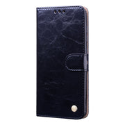 Custodia in pelle a vibrazione orizzontale con struttura in cera d'olio stile business con supporto, slot per schede e portafoglio, For Samsung Galaxy A41, For Xiaomi Redmi Note 9
