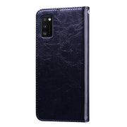 Custodia in pelle a vibrazione orizzontale con struttura in cera d'olio stile business con supporto, slot per schede e portafoglio, For Samsung Galaxy A41, For Xiaomi Redmi Note 9