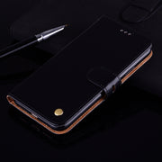 Custodia in pelle a vibrazione orizzontale con struttura in cera d'olio stile business con supporto, slot per schede e portafoglio, For Samsung Galaxy A41, For Xiaomi Redmi Note 9