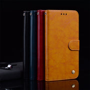 Custodia in pelle a vibrazione orizzontale con struttura in cera d'olio stile business con supporto, slot per schede e portafoglio, For Samsung Galaxy A41, For Xiaomi Redmi Note 9