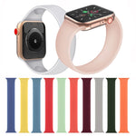 Per Apple Watch Series 5 e 4 40mm / 3 e 2 e 1 38mm cinturino da polso di ricambio in silicone elastico tinta unita, S 130mm, Size:S 130mm, M 143mm