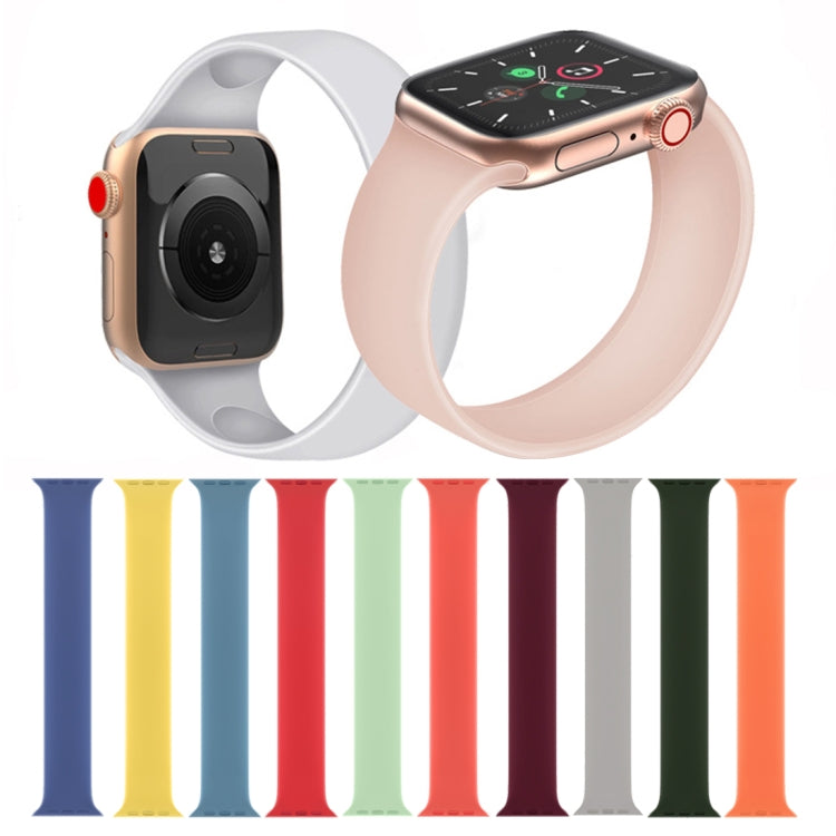 Per Apple Watch Series 5 e 4 40mm / 3 e 2 e 1 38mm cinturino da polso di ricambio in silicone elastico tinta unita, L 156mm