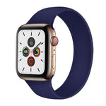 Per Apple Watch Series 5 e 4 44mm / 3 e 2 e 1 42mm cinturino da polso di ricambio in silicone elastico tinta unita, S 130mm, Size:S 130mm, M 143mm, Size:M 143mm