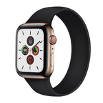 Per Apple Watch Series 5 e 4 44mm / 3 e 2 e 1 42mm cinturino da polso di ricambio in silicone elastico tinta unita, L 156mm, Size:L 156mm
