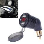 Caricatore a gomito per motocicletta speciale con spina europea tedesca Caricatore doppio voltmetro USB 4.2A, Black, Blue, Red, Gold
