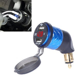 Caricatore a gomito per motocicletta speciale con spina europea tedesca Caricatore doppio voltmetro USB 4.2A, Black, Blue, Red, Gold