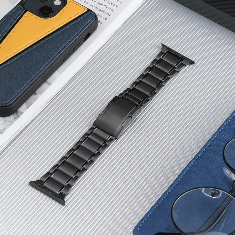 Cinturino per orologio in acciaio al titanio con fibbia tartarugata a cinque perline, For Apple Watch Ultra 49mm, For Apple Watch SE 2023 44mm, For Apple Watch Ultra 2 49mm, For Apple Watch Series 9 45mm, For Apple Watch SE 2022 44mm                   ...
