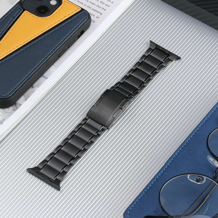 Cinturino per orologio in acciaio al titanio con fibbia tartarugata a cinque perline, For Apple Watch Series 6 44mm, For Apple Watch Series 5 44mm, For Apple Watch Series 4 44mm, For Apple Watch 42mm, For Apple Watch Series 3 42mm                      ...