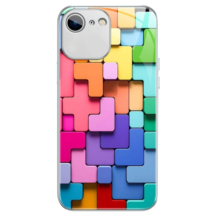 Custodia per telefono in vetro antiurto con motivo a mattoncini colorati, For iPhone 6s / 6