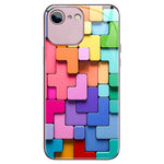 Custodia per telefono in vetro antiurto con motivo a mattoncini colorati, For iPhone 6s / 6
