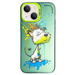 Cassa del telefono della pittura a olio animale di serie dell'argento di colore di doppio strato, For iPhone 14