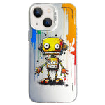 Cassa del telefono della pittura a olio animale di serie dell'argento di colore di doppio strato, For iPhone 14