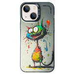 Cassa del telefono della pittura a olio animale di serie dell'argento di colore di doppio strato, For iPhone 14