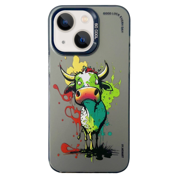 Cassa del telefono della pittura a olio animale di serie dell'argento di colore di doppio strato, For iPhone 14