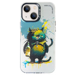 Cassa del telefono della pittura a olio animale di serie dell'argento di colore di doppio strato, For iPhone 14