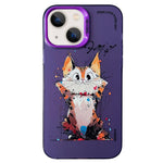 Cassa del telefono della pittura a olio animale di serie dell'argento di colore di doppio strato, For iPhone 14