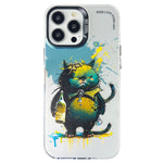 Cassa del telefono della pittura a olio animale di serie dell'argento di colore di doppio strato, For iPhone 14 Pro