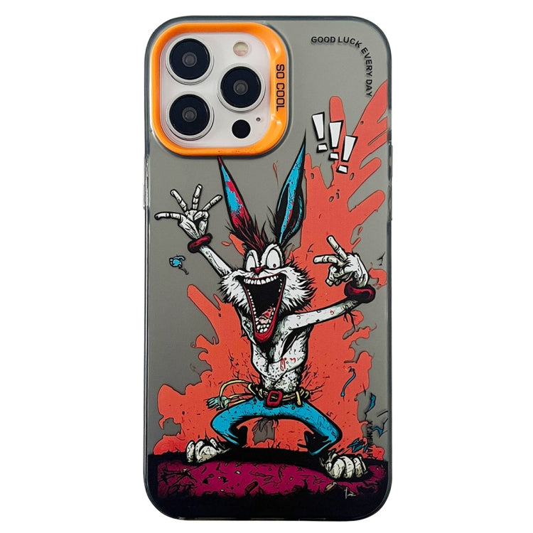 Cassa del telefono della pittura a olio animale di serie dell'argento di colore di doppio strato, For iPhone 14 Pro