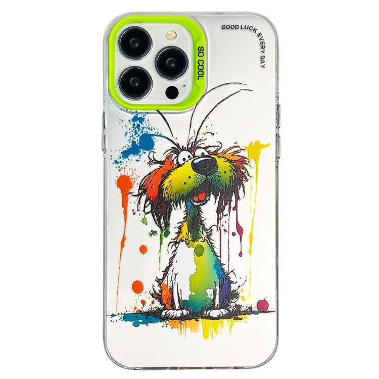 Cassa del telefono della pittura a olio animale di serie dell'argento di colore di doppio strato, For iPhone 14 Pro Max