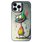 Cassa del telefono della pittura a olio animale di serie dell'argento di colore di doppio strato, For iPhone 14 Pro Max