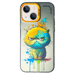 Cassa del telefono della pittura a olio animale di serie dell'argento di colore di doppio strato, For iPhone 13