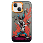 Cassa del telefono della pittura a olio animale di serie dell'argento di colore di doppio strato, For iPhone 13