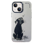 Cassa del telefono della pittura a olio animale di serie dell'argento di colore di doppio strato, For iPhone 13