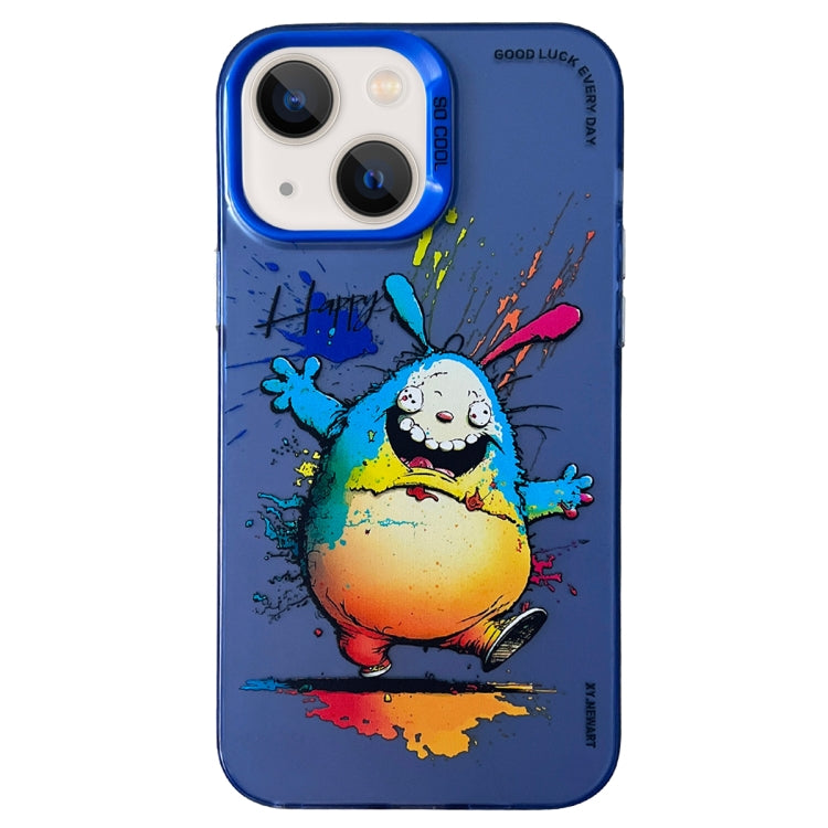 Cassa del telefono della pittura a olio animale di serie dell'argento di colore di doppio strato, For iPhone 13