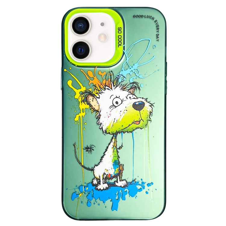 Cassa del telefono della pittura a olio animale di serie dell'argento di colore di doppio strato, For iPhone 12