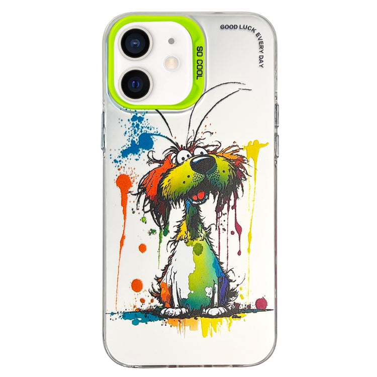 Cassa del telefono della pittura a olio animale di serie dell'argento di colore di doppio strato, For iPhone 12