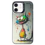 Cassa del telefono della pittura a olio animale di serie dell'argento di colore di doppio strato, For iPhone 12