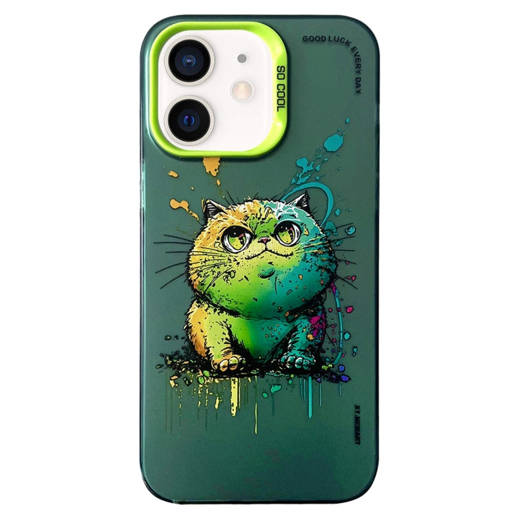 Cassa del telefono della pittura a olio animale di serie dell'argento di colore di doppio strato, For iPhone 12