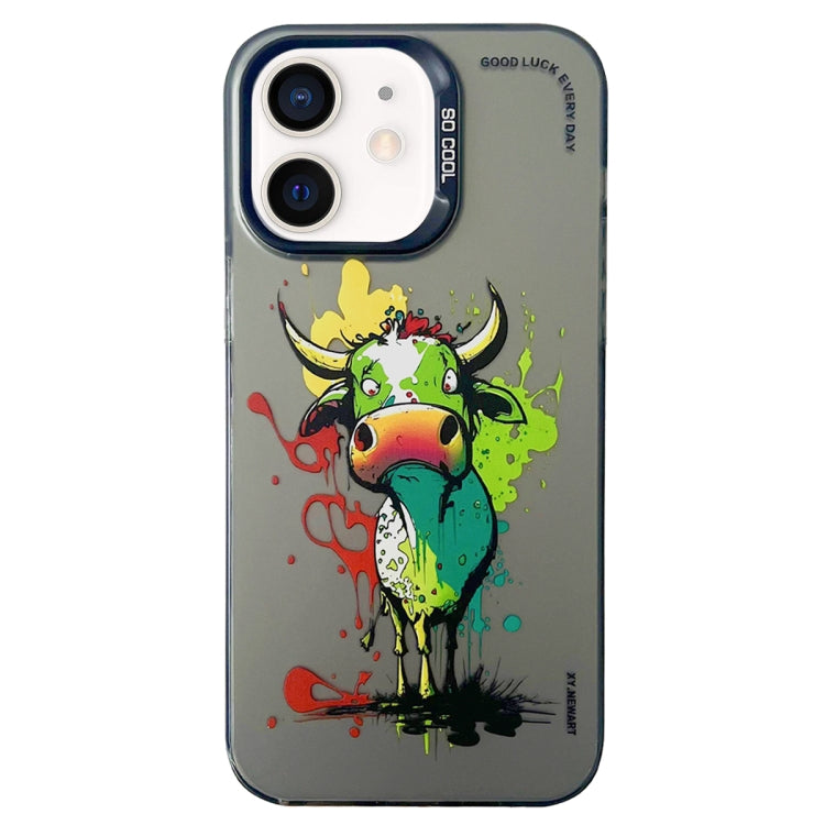 Cassa del telefono della pittura a olio animale di serie dell'argento di colore di doppio strato, For iPhone 12