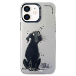 Cassa del telefono della pittura a olio animale di serie dell'argento di colore di doppio strato, For iPhone 12