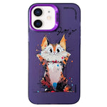 Cassa del telefono della pittura a olio animale di serie dell'argento di colore di doppio strato, For iPhone 12