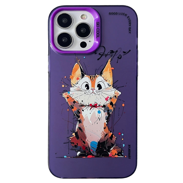 Cassa del telefono della pittura a olio animale di serie dell'argento di colore di doppio strato, For iPhone 12 Pro Max