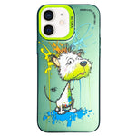 Cassa del telefono della pittura a olio animale di serie dell'argento di colore di doppio strato, For iPhone 11