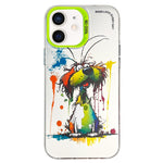 Cassa del telefono della pittura a olio animale di serie dell'argento di colore di doppio strato, For iPhone 11