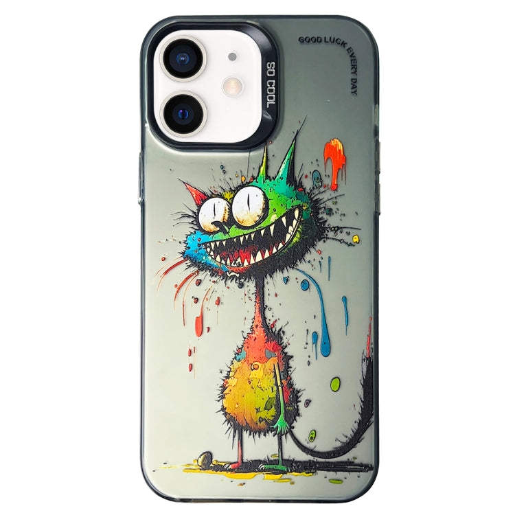Cassa del telefono della pittura a olio animale di serie dell'argento di colore di doppio strato, For iPhone 11