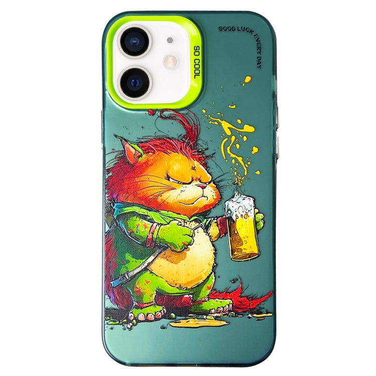 Cassa del telefono della pittura a olio animale di serie dell'argento di colore di doppio strato, For iPhone 11