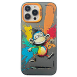 Cassa del telefono della pittura a olio animale di serie dell'argento di colore di doppio strato, For iPhone 15 Pro Max