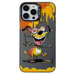 Cassa del telefono della pittura a olio animale di serie dell'argento di colore di doppio strato, For iPhone 15 Pro Max