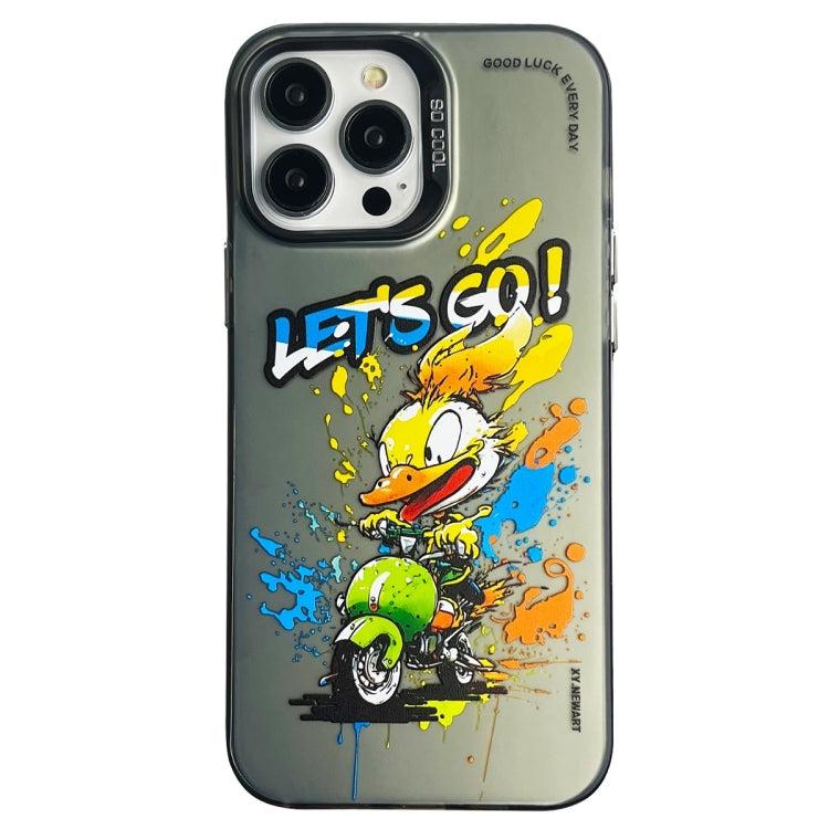 Cassa del telefono della pittura a olio animale di serie dell'argento di colore di doppio strato, For iPhone 15 Pro