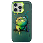 Cassa del telefono della pittura a olio animale di serie dell'argento di colore di doppio strato, For iPhone 15 Pro