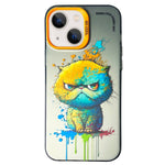 Cassa del telefono della pittura a olio animale di serie dell'argento di colore di doppio strato, For iPhone 15 Plus