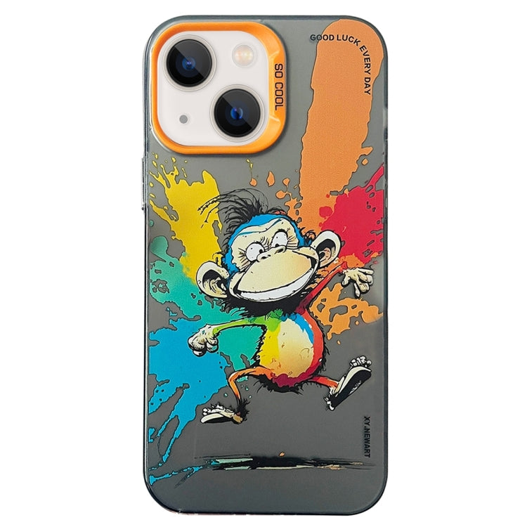 Cassa del telefono della pittura a olio animale di serie dell'argento di colore di doppio strato, For iPhone 15 Plus
